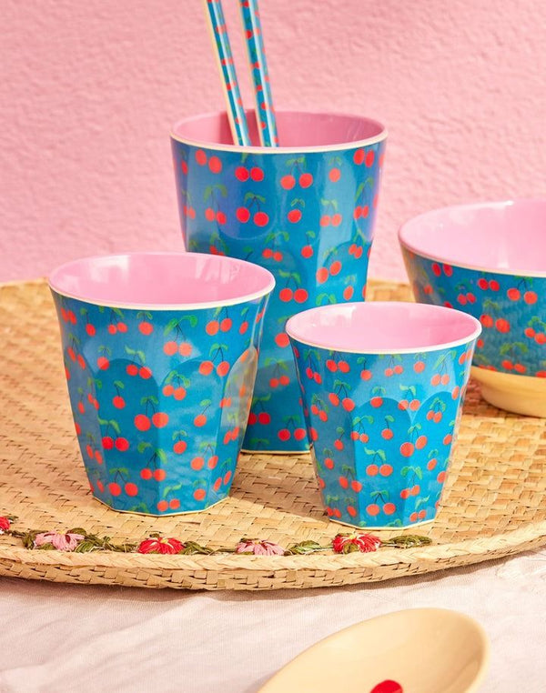Melamine Cup with Cherry Love Print - Medium - 250 ml