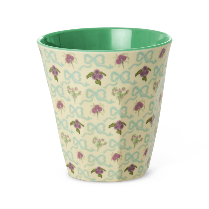 Melamine Cup with Bow and Bouquet Print - Medium - 250 ml