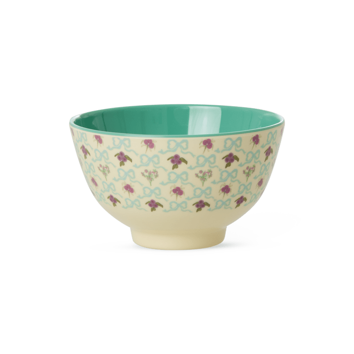 Melamine Bowl with Bow and Bouquet Print - Small - 300 ml