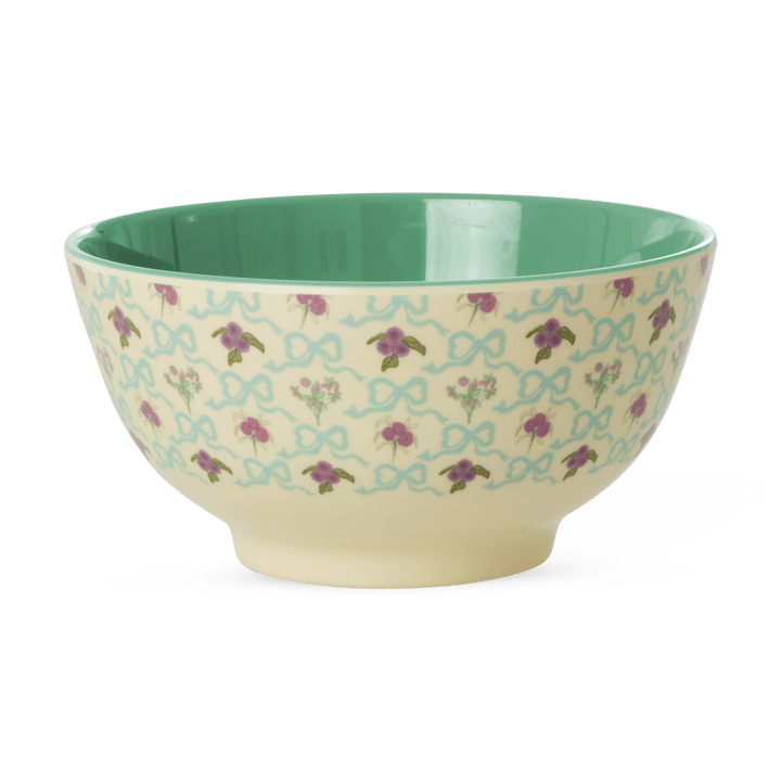 Melamine Bowl with Bow and Bouquet Print - Medium - 700 ml