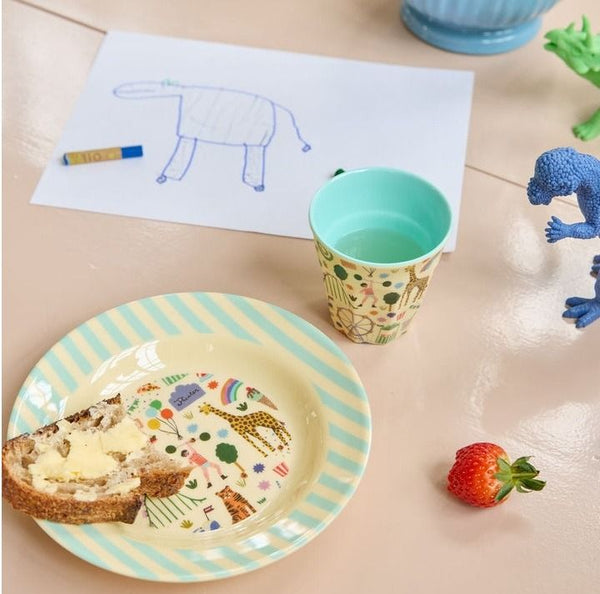 Melamine Bowl with Fun Fair Print - Mint - Medium - 700 ml