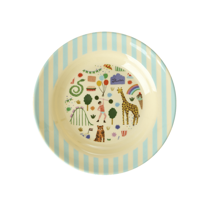 Melamine Bowl with Fun Fair Print - Mint - Medium - 700 ml