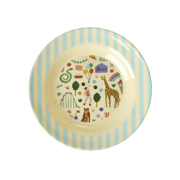 Melamine Bowl with Fun Fair Print - Mint - Medium - 700 ml