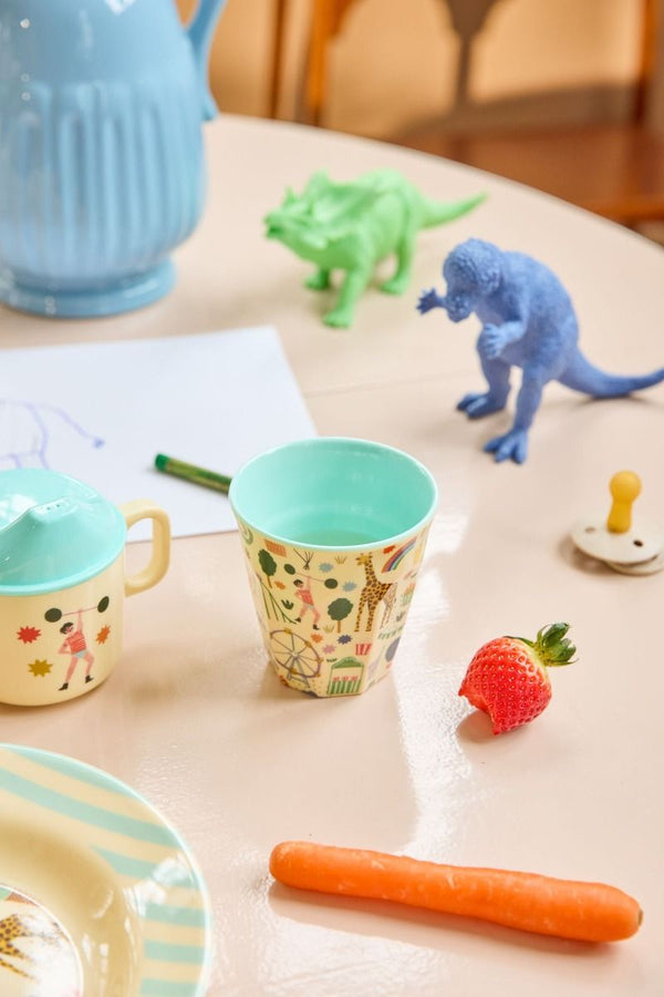 Melamine Cup with Fun Fair Print - Mint - Medium - 250 ml