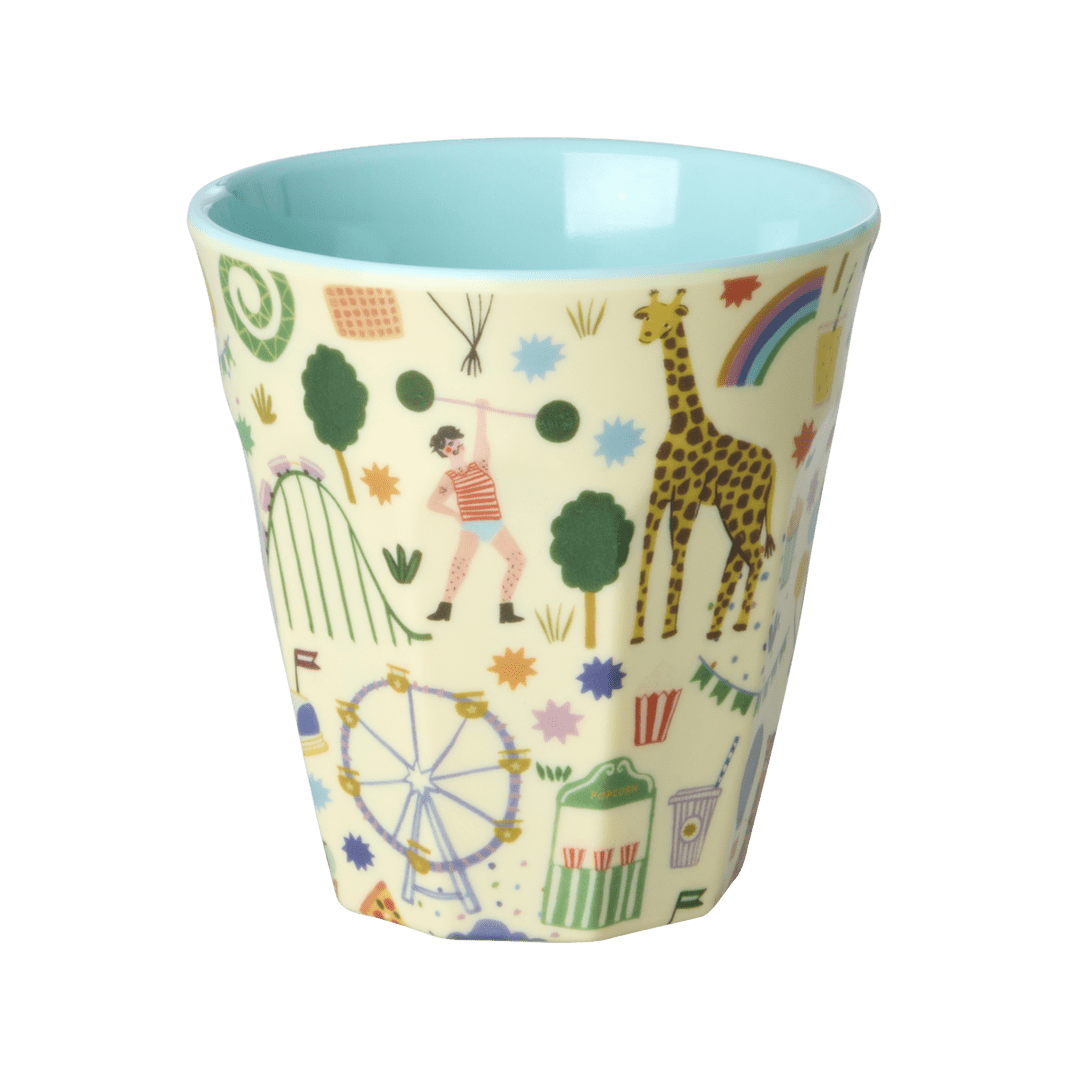 Melamine Cup with Fun Fair Print - Mint - Medium - 250 ml