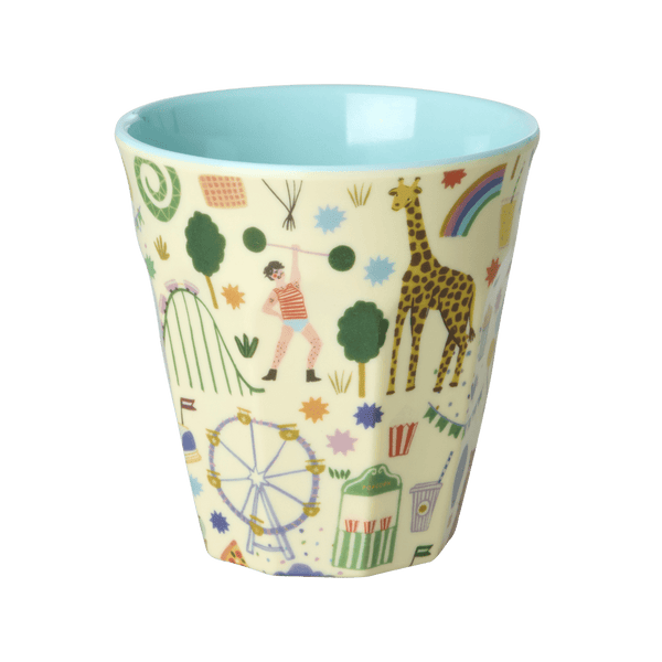 Melamine Cup with Fun Fair Print - Mint - Medium - 250 ml