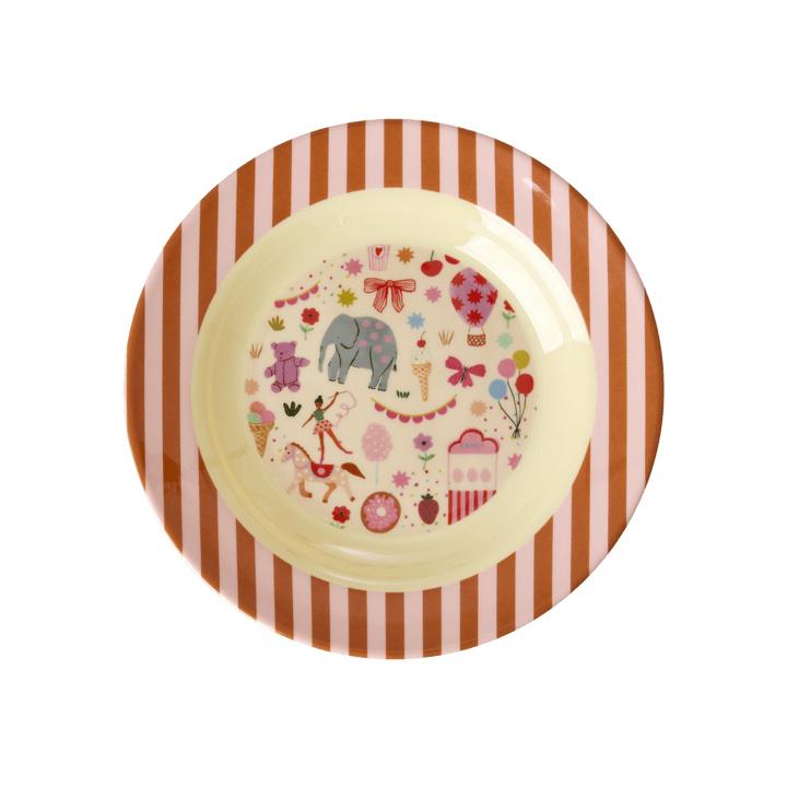 Melamine Kids Bowl with Fun Fair Print - 250 ml - Mint
