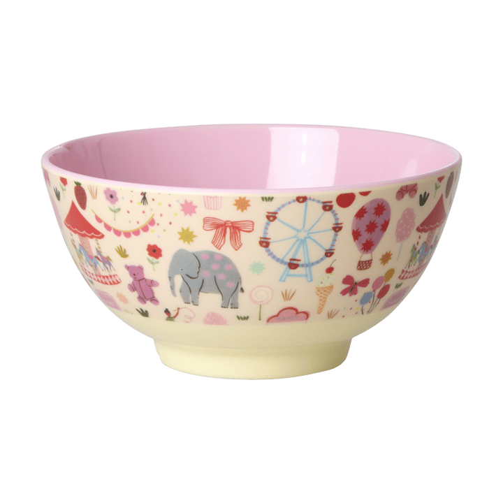 Melamine Bowl with Fun Fair Print - Pink - Medium - 700 ml