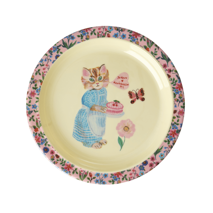 Melamine Kids Lunch Plate with Nathalie L'ete Print - Pink