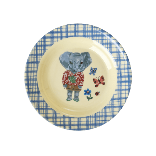 Melamine Kids Bowl with Nathalie L'ete Print - Blue- 250 ml