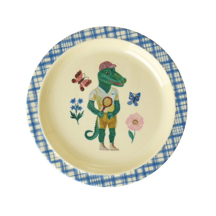 Melamine Kids Lunch Plate with Nathalie L'ete Print - Blue