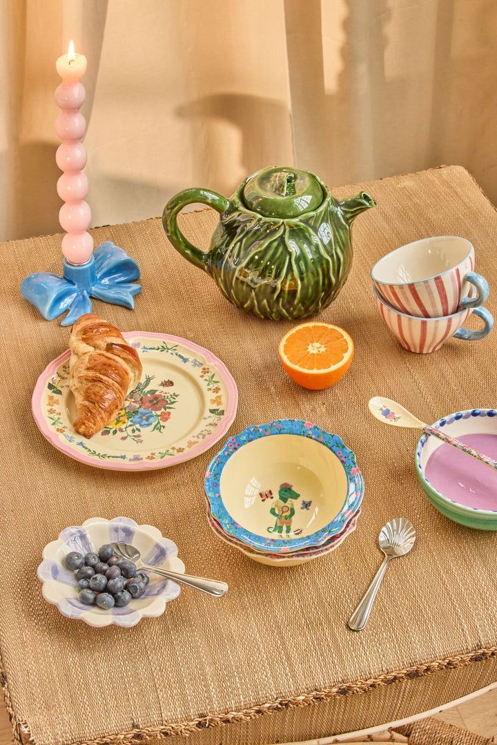 Melamine Vintage Bowl with Nathalie L'ete Print - Blue