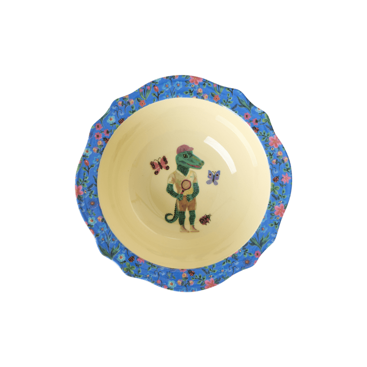 Melamine Vintage Bowl with Nathalie L'ete Print - Blue