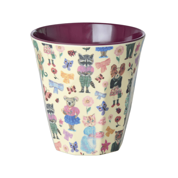 Melamine Cup with Nathalie L'ete Print  - Medium - 250 ml - Bordeaux