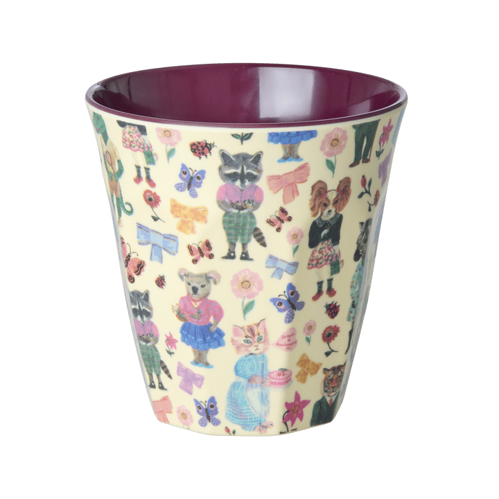 Melamine Cup with Nathalie L'ete Print  - Medium - 250 ml - Bordeaux