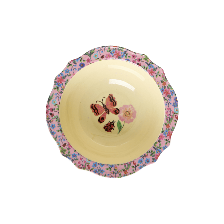 Melamine Vintage Bowl with Nathalie L'ete Print - Pink