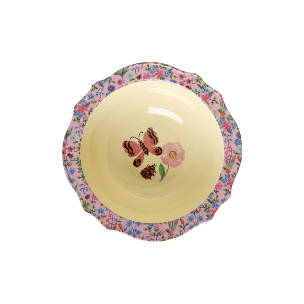 Melamine Vintage Bowl with Nathalie L'ete Print - Pink