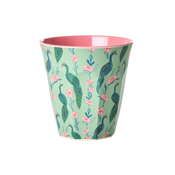 Melamine Cup with Peacock Power Print - Medium - 250 ml