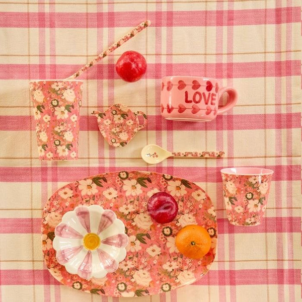 Melamine Cup with Alison Flower Print - Tall - 400 ml