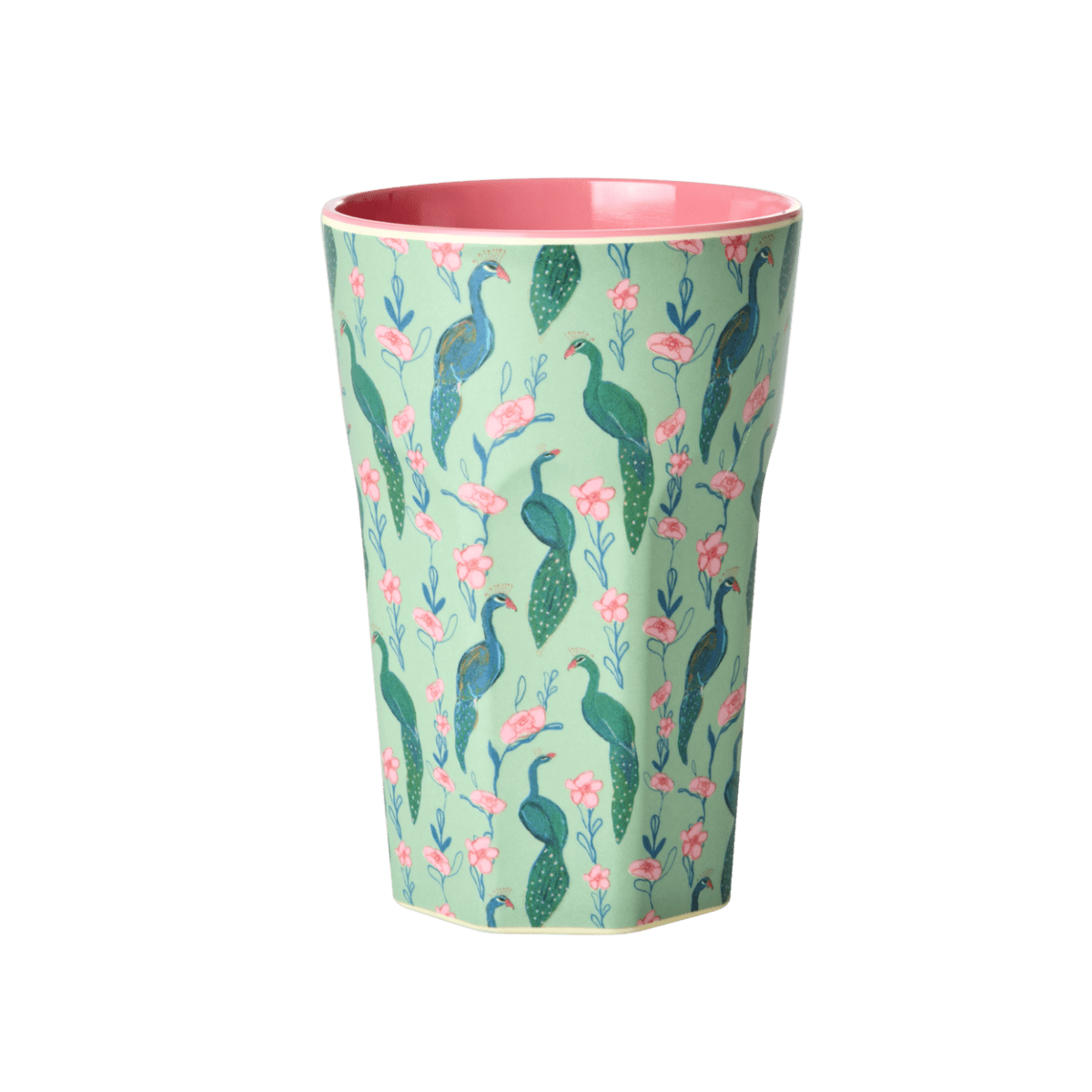 Melamine Cup with Peacock Power Print - Tall - 400 ml