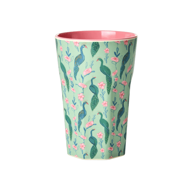 Melamine Cup with Peacock Power Print - Tall - 400 ml