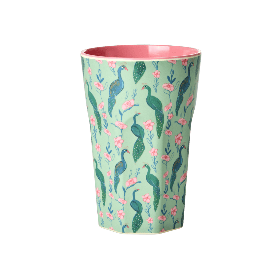 Melamine Cup with Peacock Power Print - Tall - 400 ml