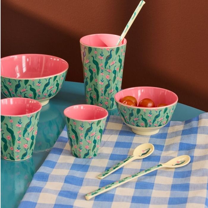 Melamine Bowl with Peacock Power Print - Medium - 700 ml