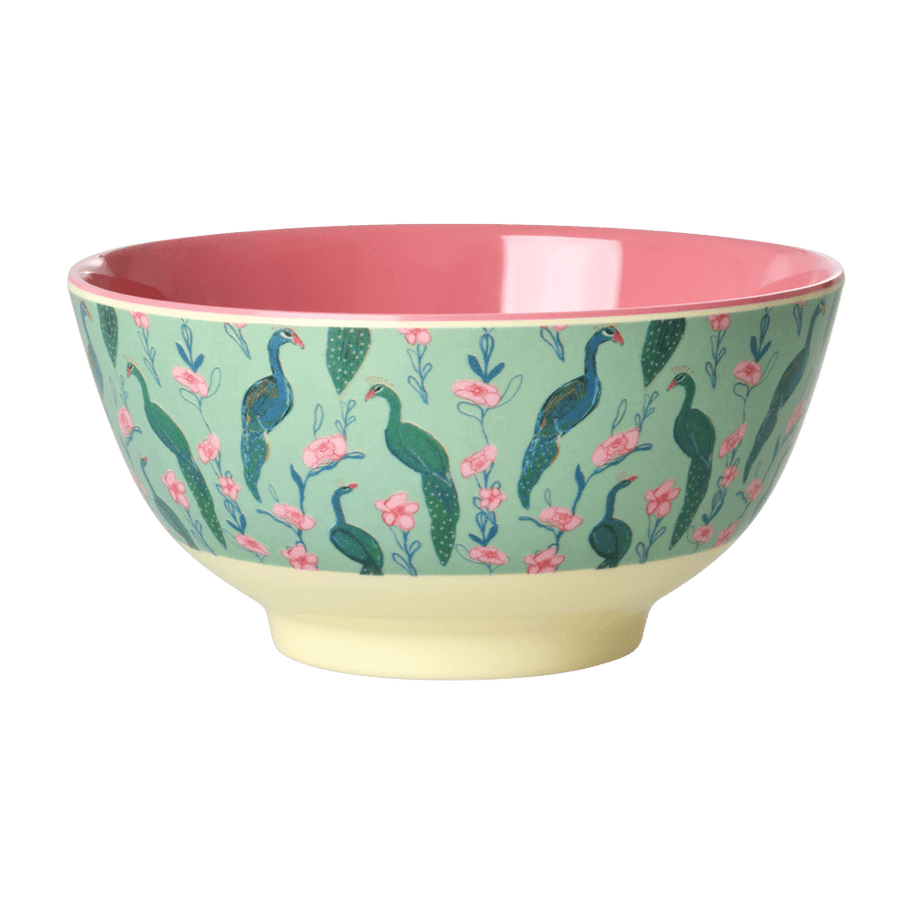 Melamine Bowl with Peacock Power Print - Medium - 700 ml