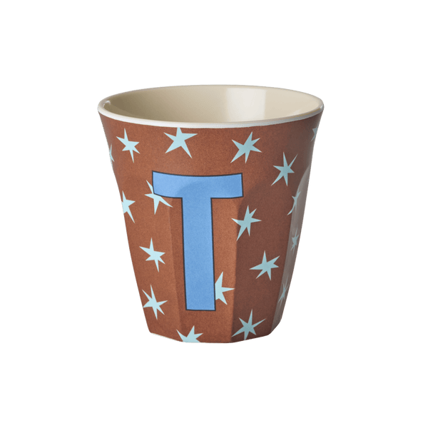 Melamine Cup with the Letter T - Stars - Medium - 250 ml