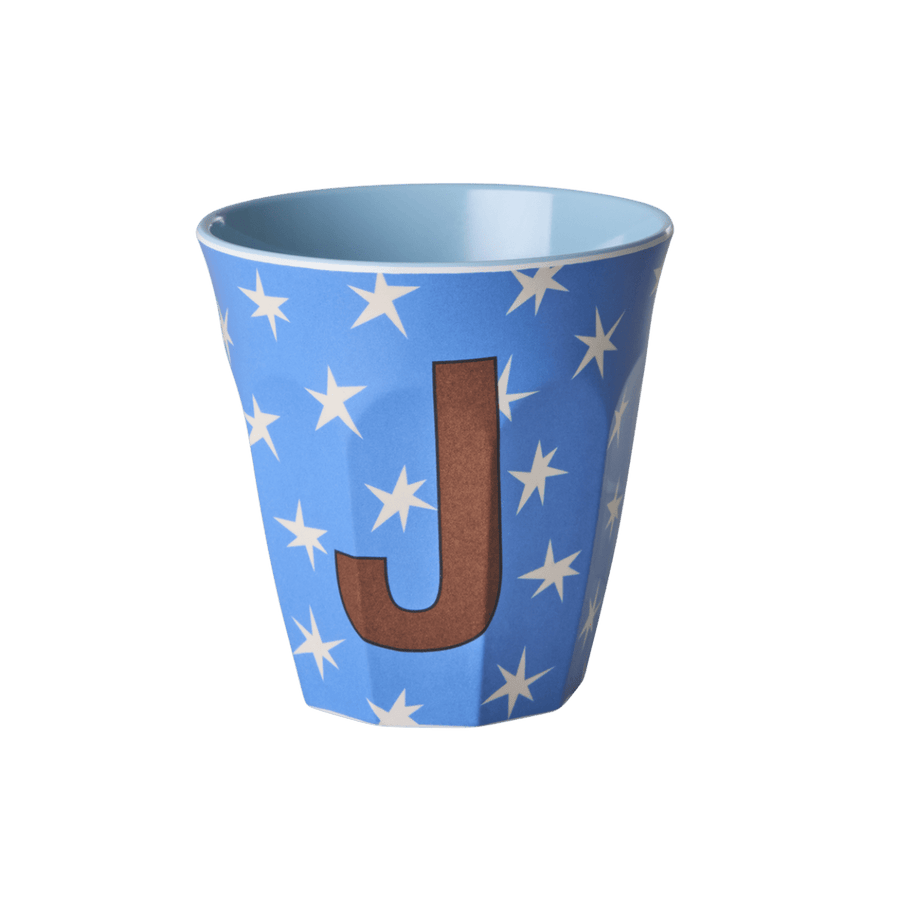 Melamine Cup with the Letter J - Stars - Medium - 250 ml