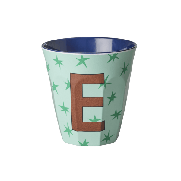 Melamine Cup with the Letter E- Stars - Medium - 250 ml