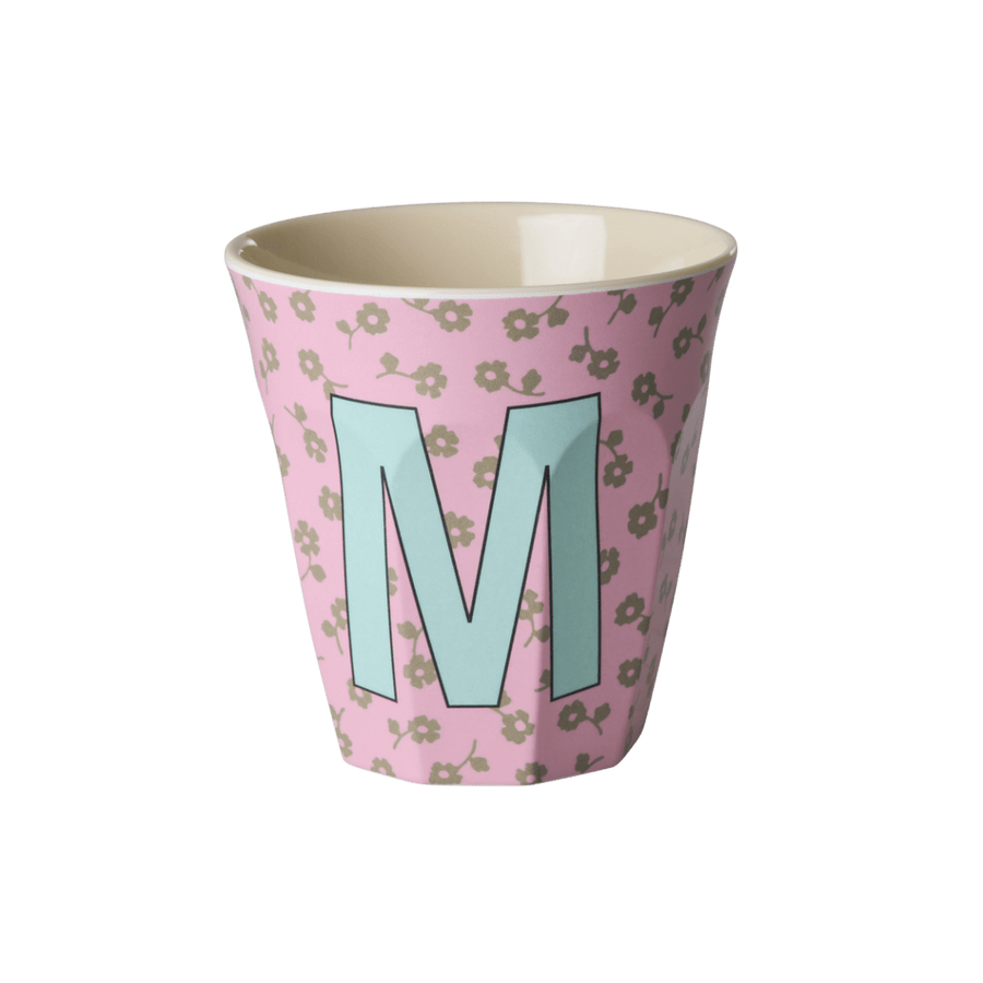 Melamine Cup with the Letter M - Flowers - Medium - 250 ml
