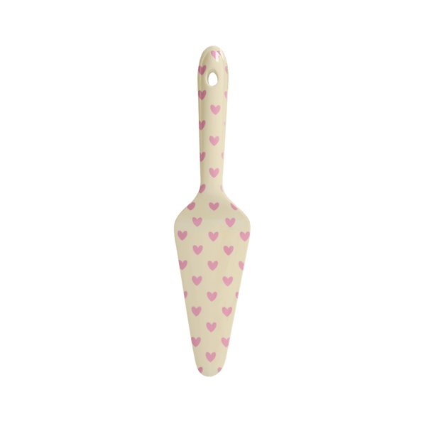 Melamine Cake Server with 3 Asst. Favorite Hearts Prints - Red Kiss, Dark Pink and Dark Mint