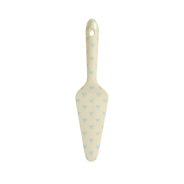 Melamine Cake Server with 3 Asst. Favorite Hearts Prints - Red Kiss, Dark Pink and Dark Mint