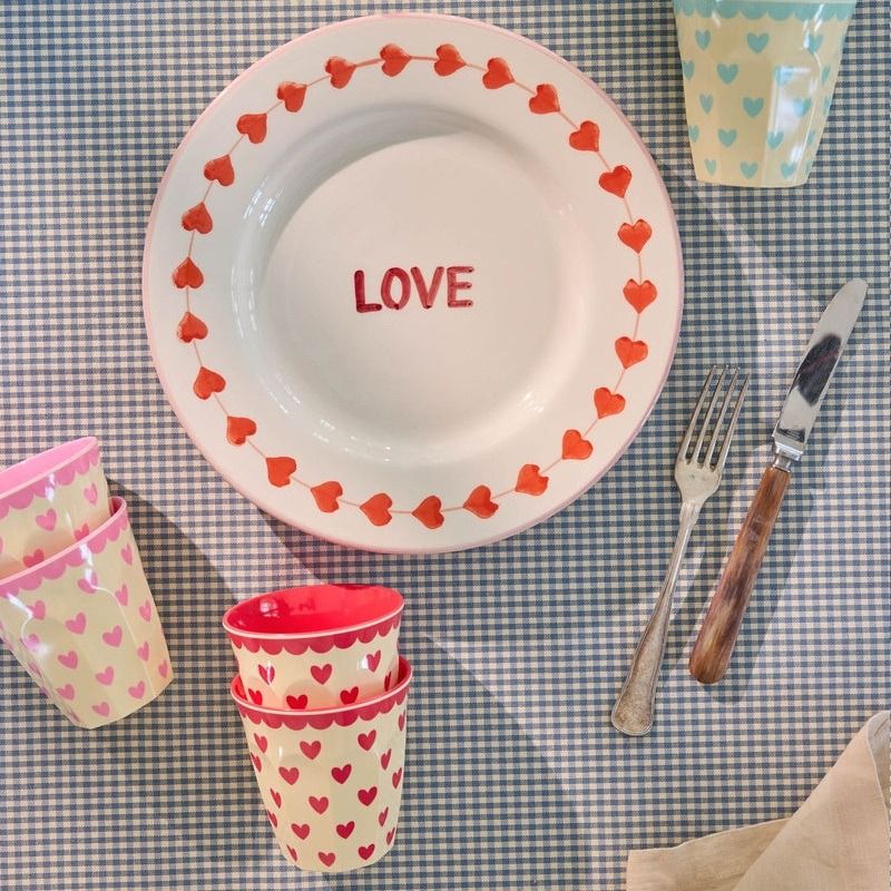 Melamine Cups with Favorite Hearts Prints - Medium - 6 Pack - 250 ml