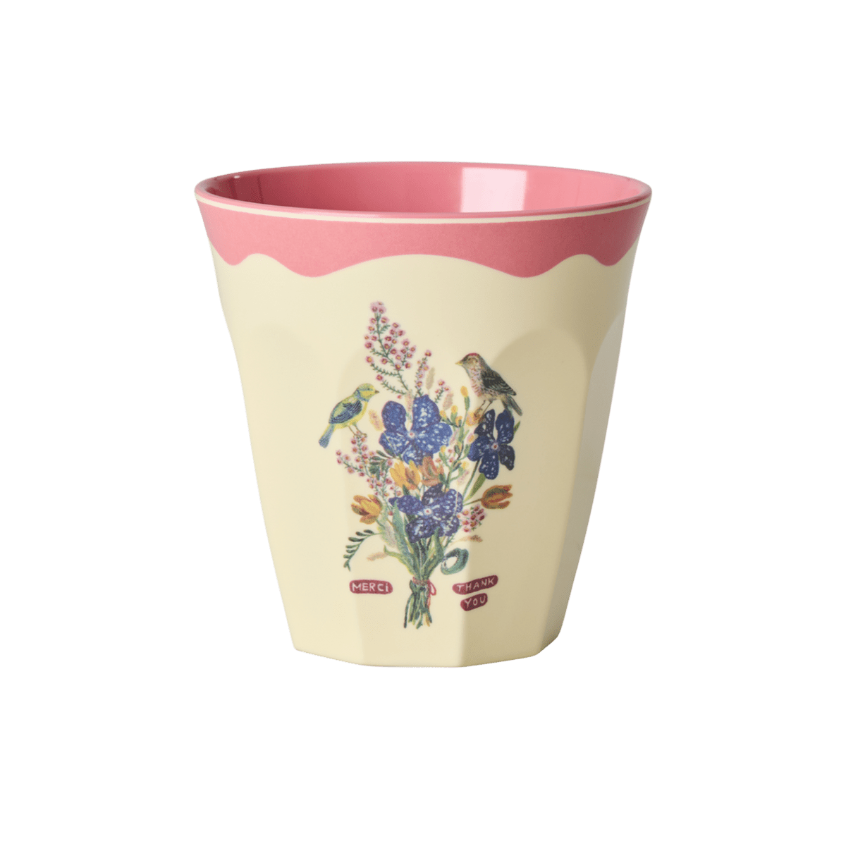 Melamine Cup with Nathalie Lété Print - Medium - Neon Pink - 250 ml