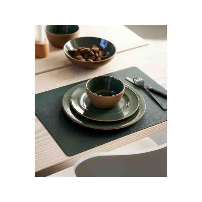 Placemat 46x33 4 pcs Pine green/Dark brown