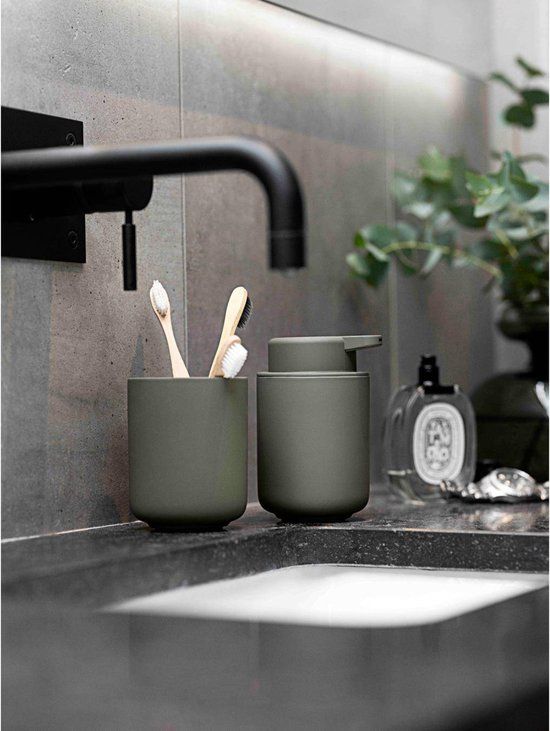 Toothbrush mug ume taupe