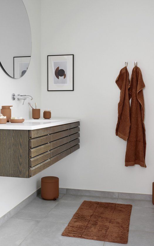 Bath mat Tiles Terracotta