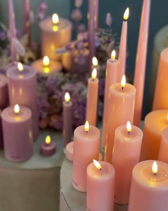 Light purple led candle d 75 * 15 cm