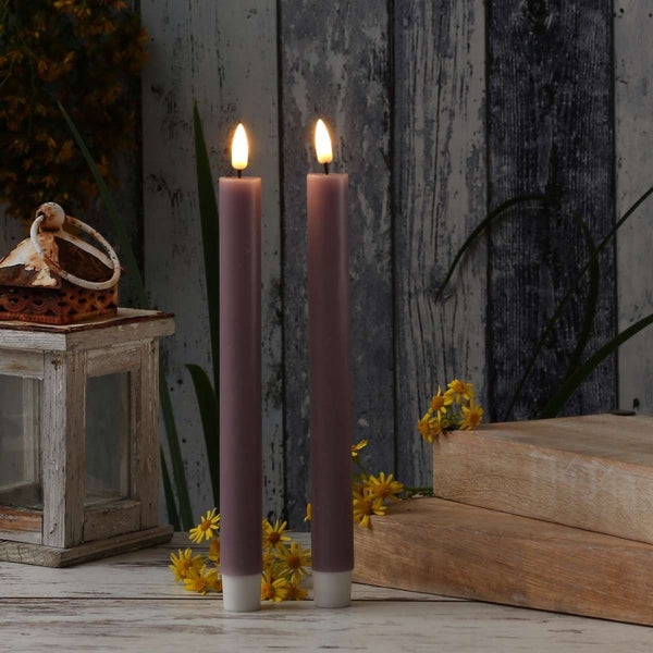 Light purple led dinner candle d 22 * 24 cm (2 pcs.)