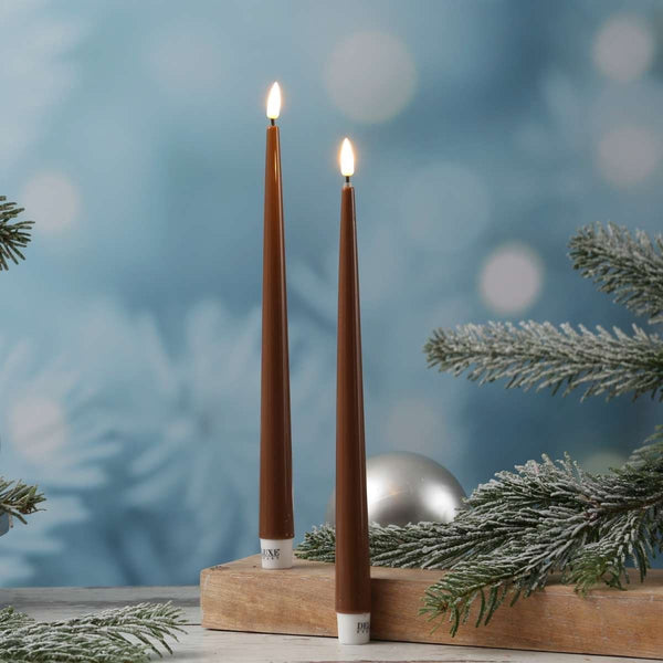 Mocca led shiny dinner candle d 22 * 28 cm (2 pcs.)