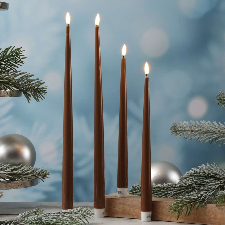Mocca led shiny dinner candle d 22 * 28 cm (2 pcs.)