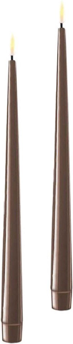 Mocca led shiny dinner candle d 22 * 28 cm (2 pcs.)