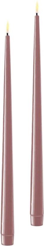 Light purple led shiny dinner candle d 22 * 38 cm (2 pcs.)