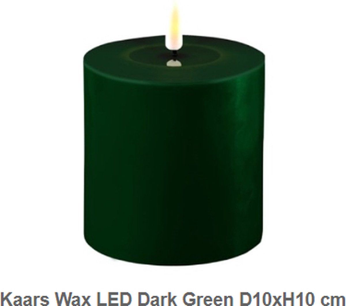 Dark green led candle d 10 * 10 cm
