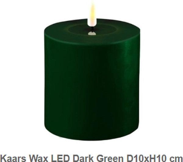 Dark green led candle d 10 * 10 cm