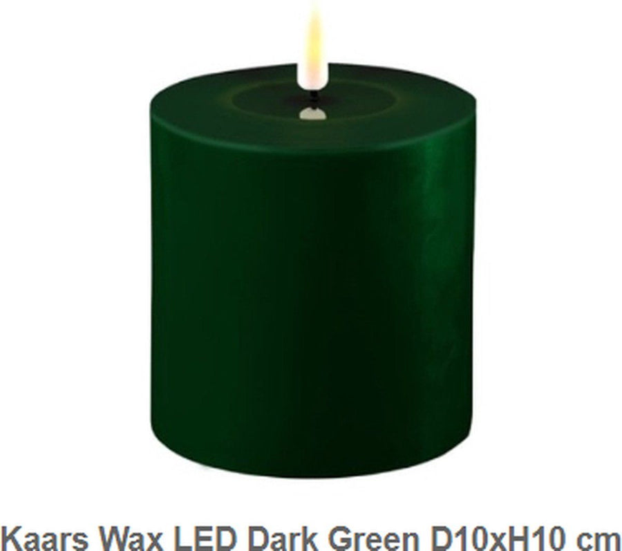 Dark green led candle d 10 * 10 cm