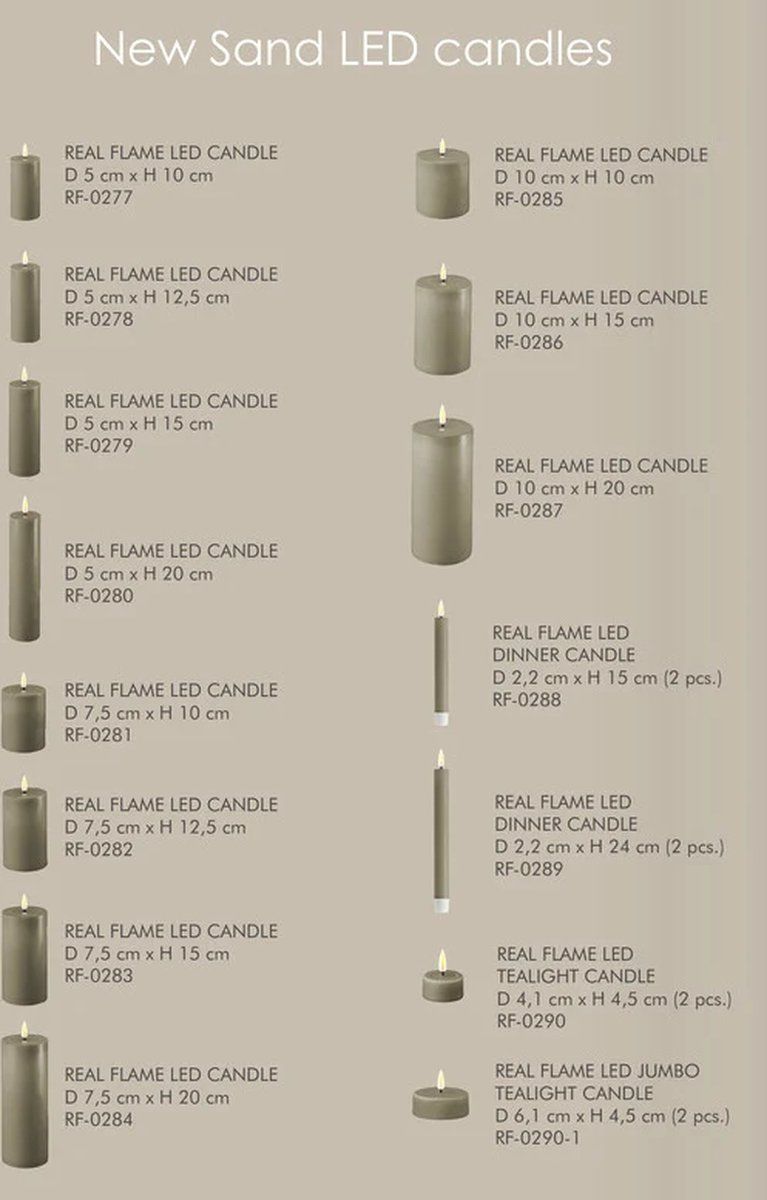 Sand led candle 75 * 15 cm