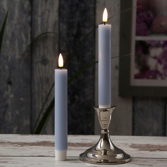 Real Flame Dinner candle 2 pcs (15 cm) Dust blue